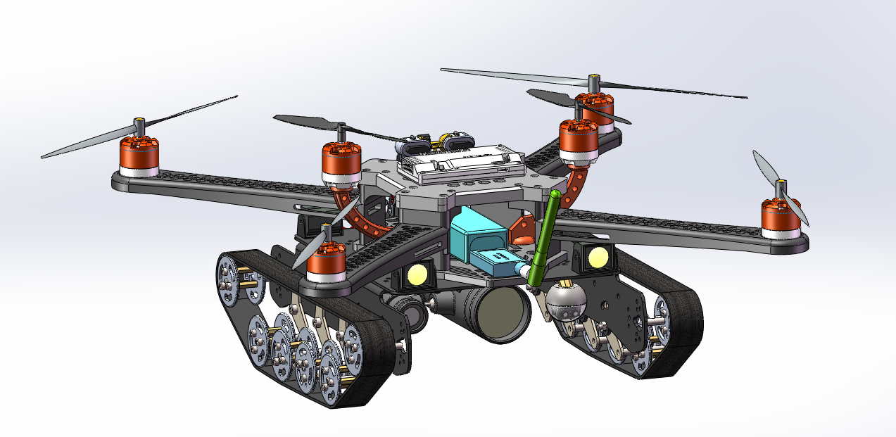 空陆两栖履带旋翼飞行器（sw18可编辑+说明书）