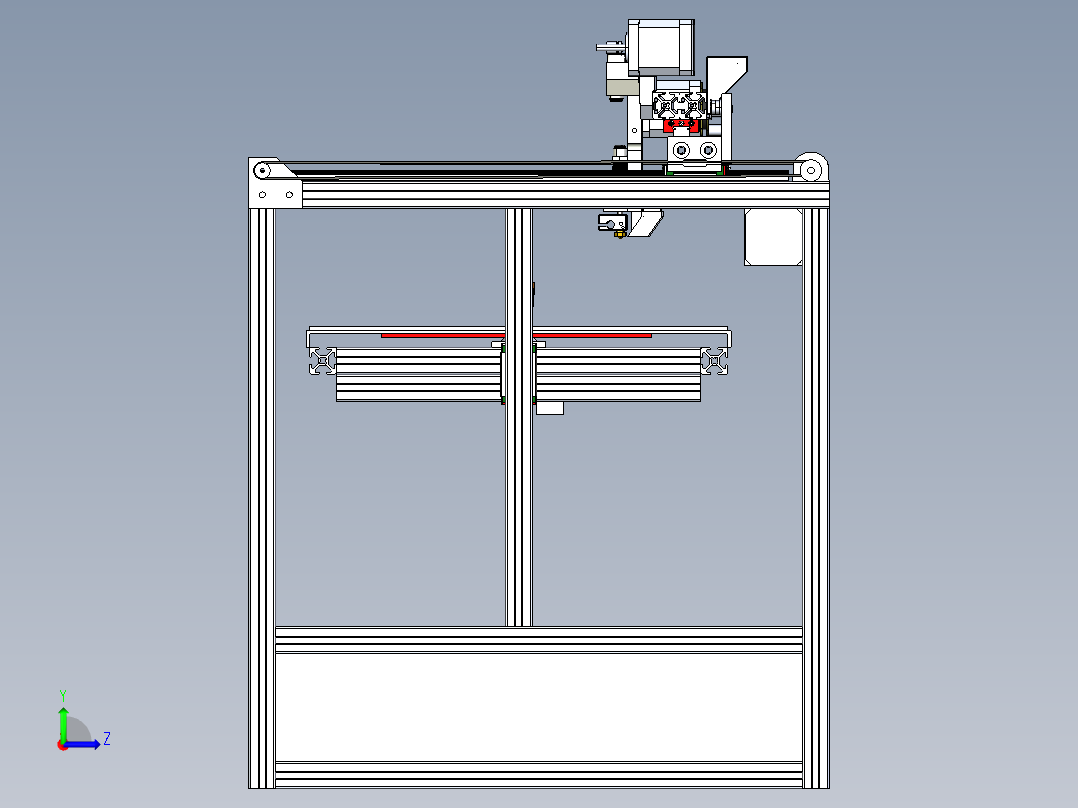 3D打印机模型左视图