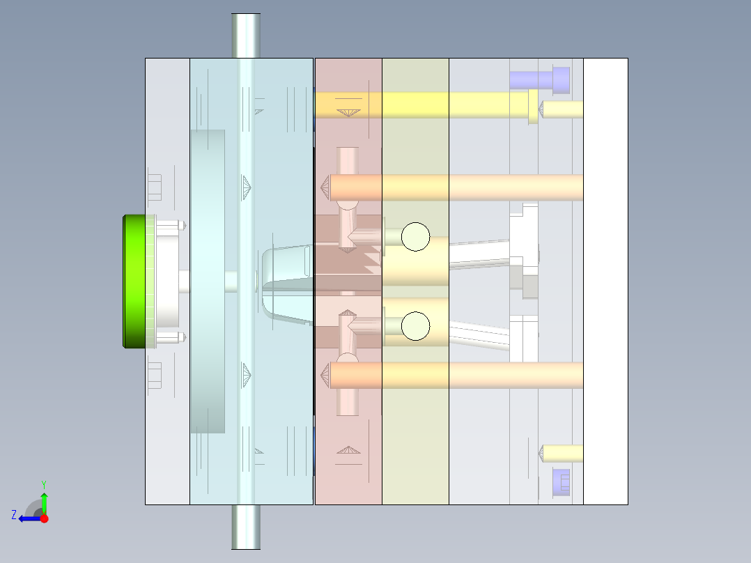 扣锁式圆盖注塑模（斜顶机构）50右视图
