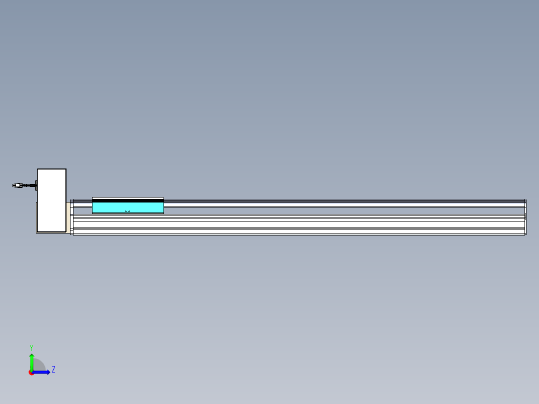 同步带滑台-半封闭B22H-L100-C-S1050-LU-P75-D3-N5左视图