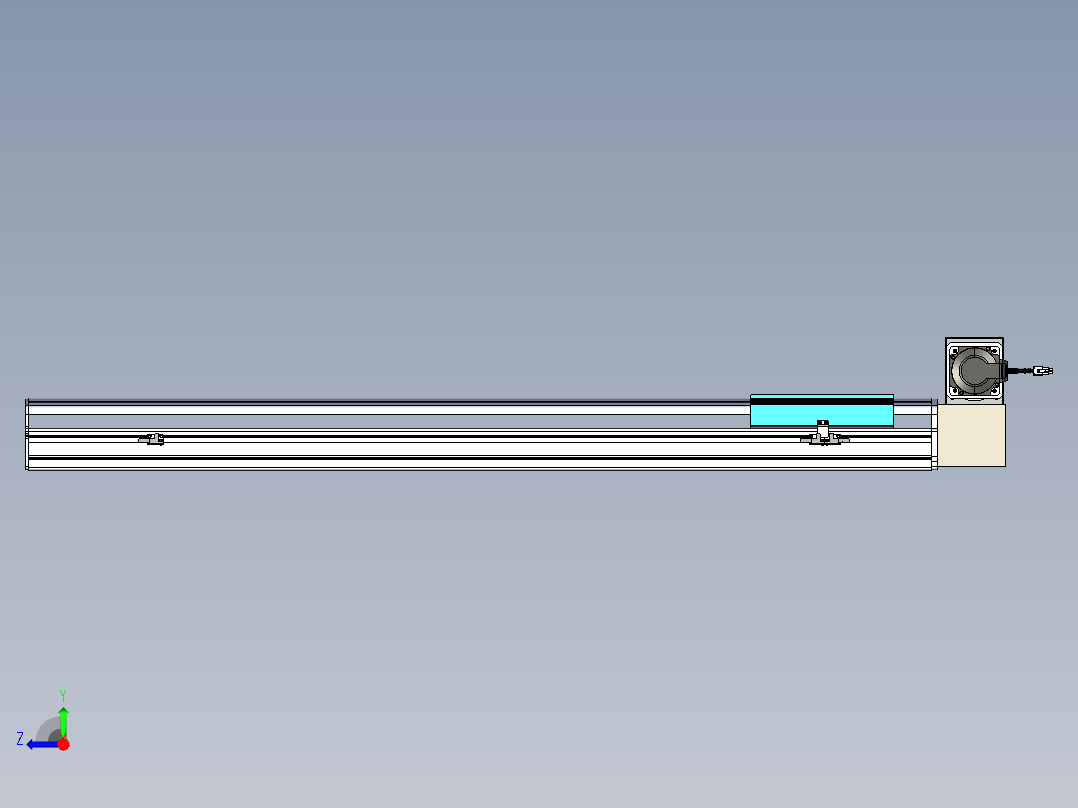 同步带滑台-半封闭B22H-L100-C-S1050-LU-P75-D3-N5右视图
