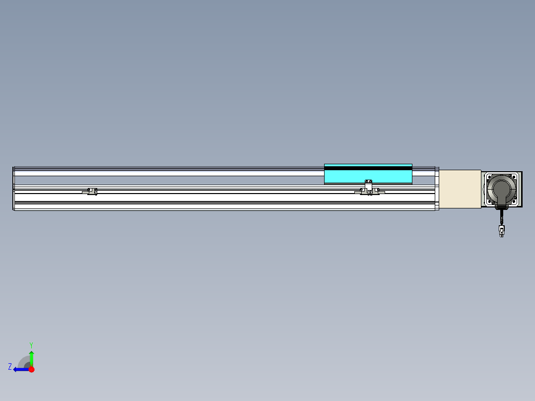 同步带滑台-半封闭B22H-L100-C-S700-L-P75-D3-N5右视图