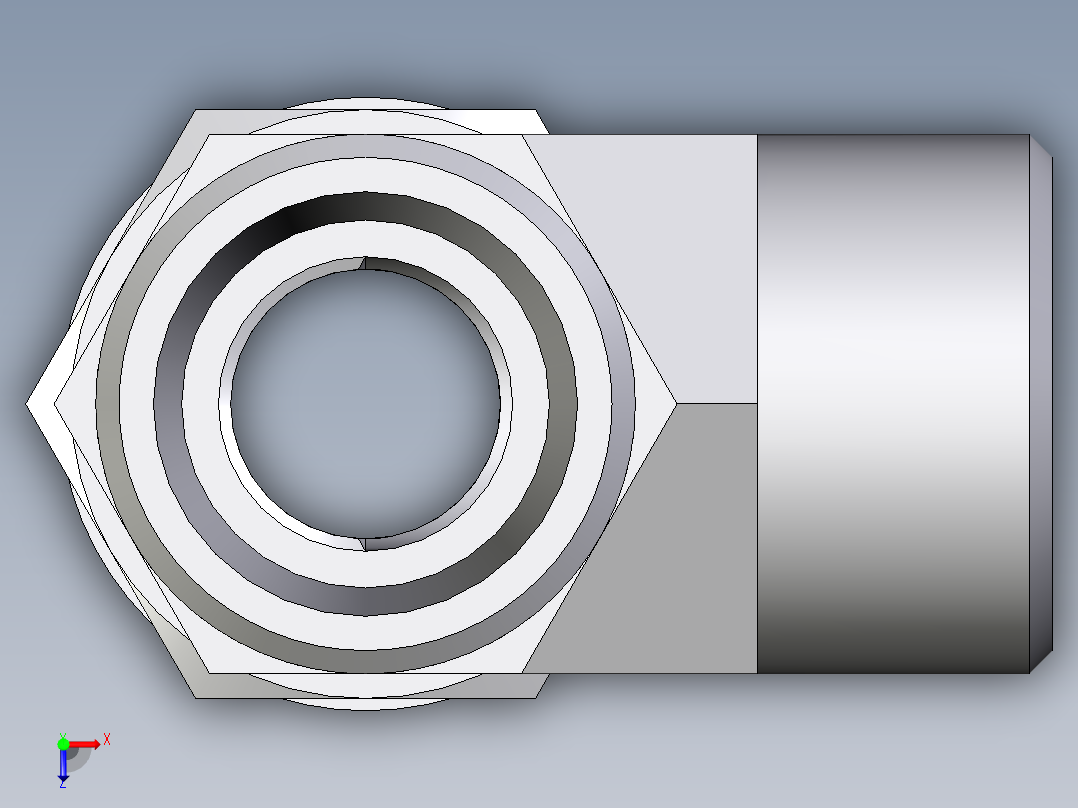 卡套式工业通用硬管接头EO_Adjustable_locknut_run_tee_LEE15LMOROMDCF俯视图