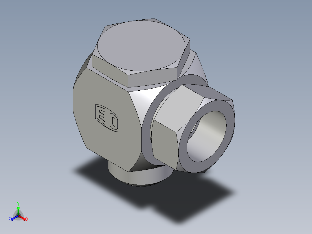 卡套式工业通用硬管接头EO_High_pressure_banjo_elbow_WH35ZLMKDSCF正等轴测图