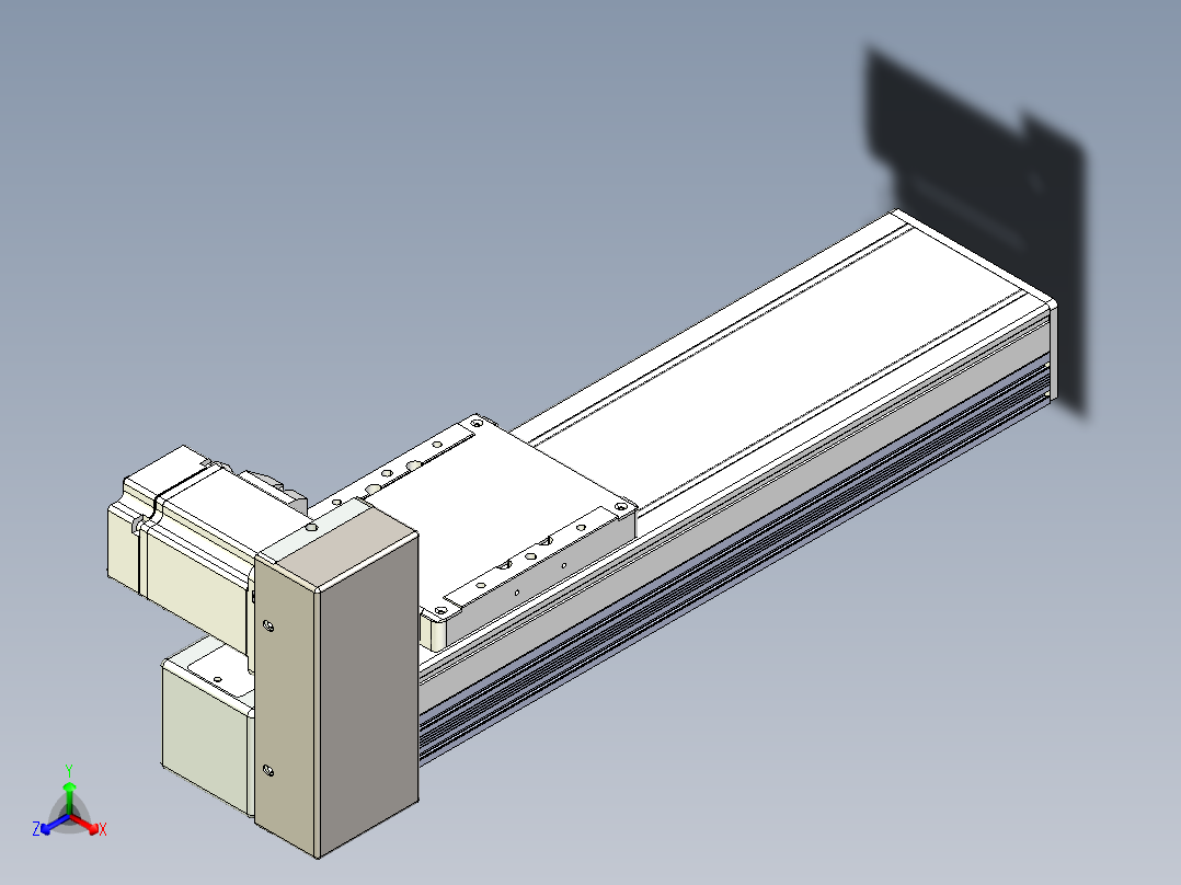 同步带全封闭直线模组TPA-HCB-105D-90-L200-RU-C-P20-N3正等轴测图