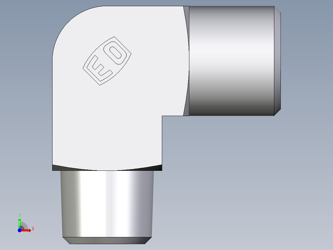 卡套式工业通用硬管接头EO_Male_stud_elbow_WE06LRCFX前视图
