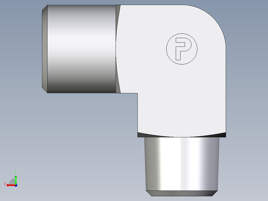 卡套式工业通用硬管接头EO_Male_stud_elbow_WE06LRCFX后视图