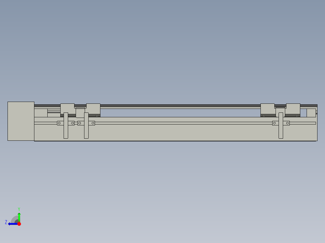 直线模组LHA6-S300-R-100W(16丝杆)设计图纸右视图