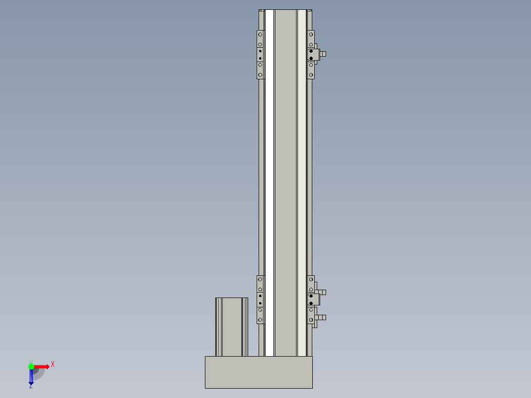 直线模组LHA6-S300-R-100W(16丝杆)设计图纸俯视图