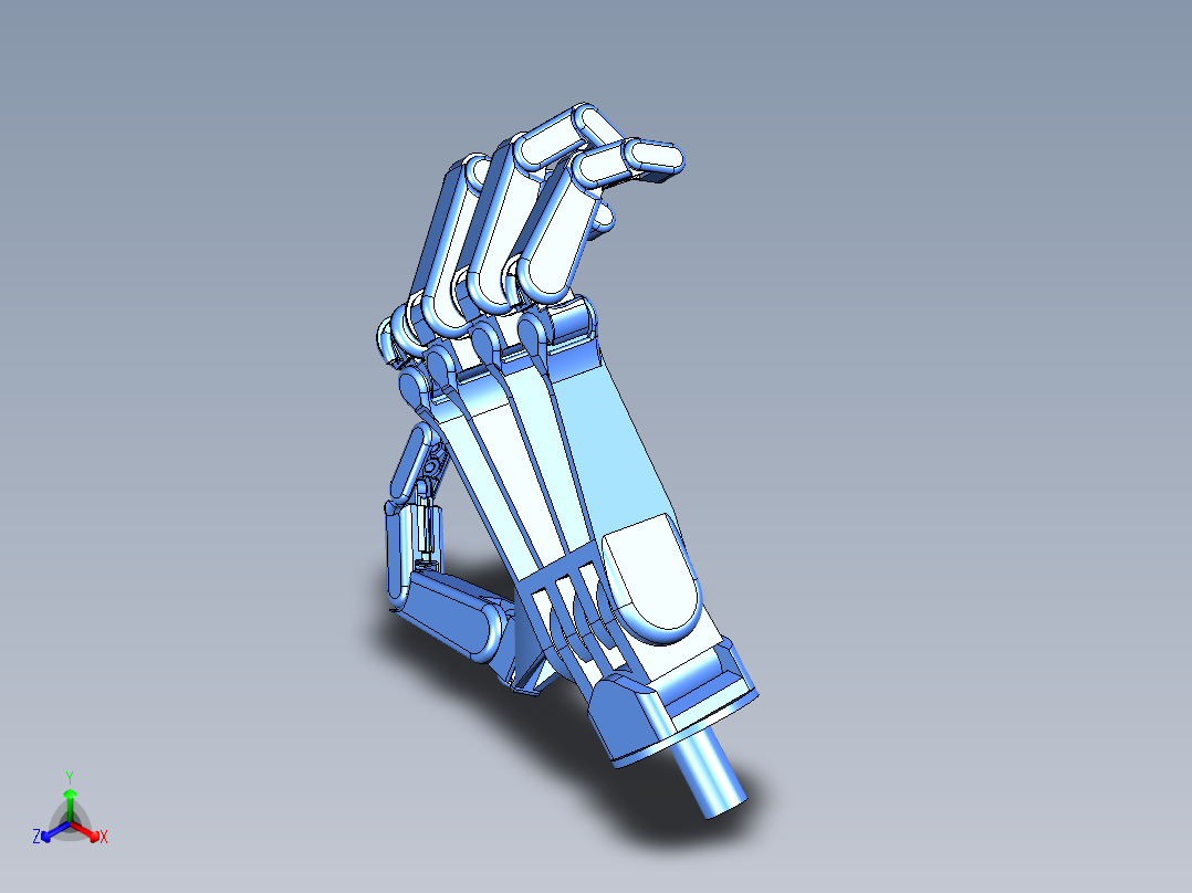 简易<span style='color: red'>仿生</span><span style='color: red'>手掌</span>结构3D图纸 STEP x_t格式(1)
