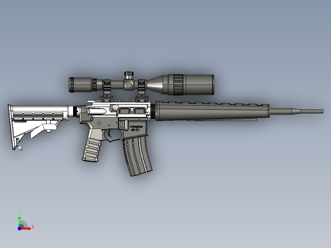 AR15自动步枪前视图