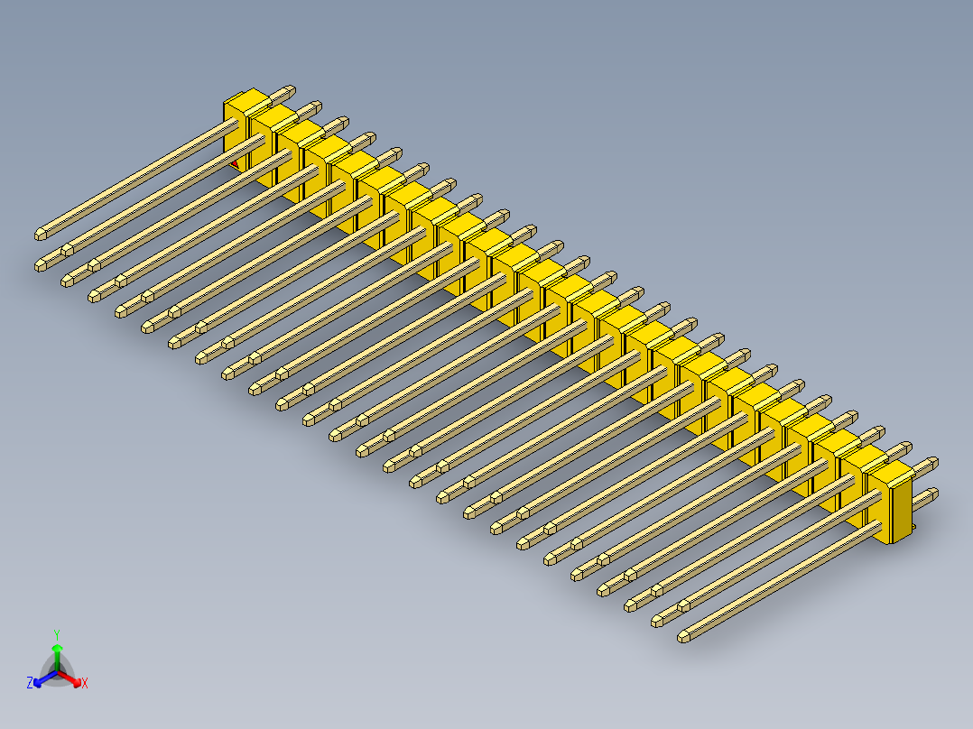 彩色公头100mil（2.54mm）系列-DS1021_yellow_2x25p_100mil_Type19_rev1.0