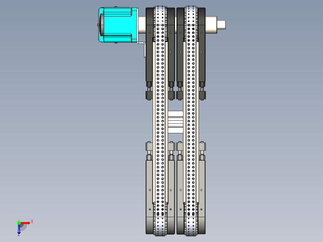 LE-XC4080-带工装左直连驱动输送线俯视图