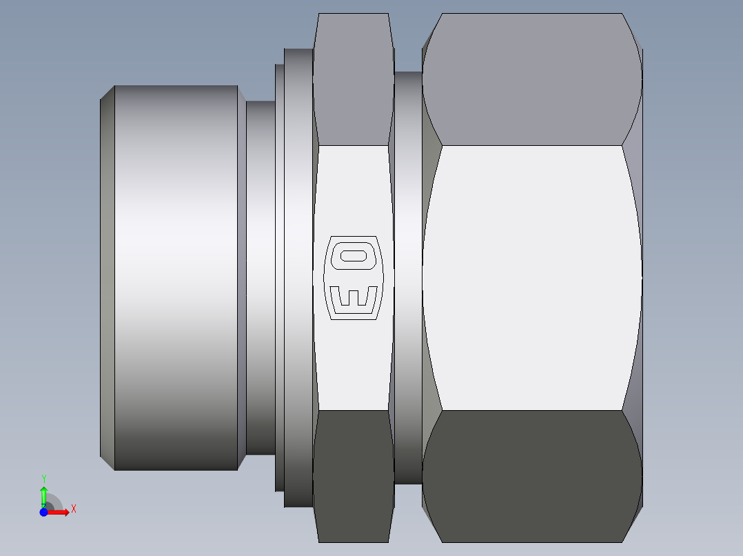 卡套式工业通用硬管接头EO_Male_Stud_connector_GE35LMED71前视图