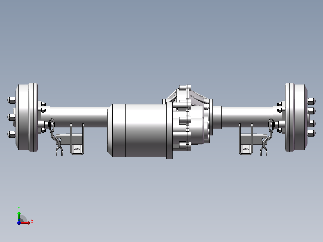电动三轮车后桥前视图