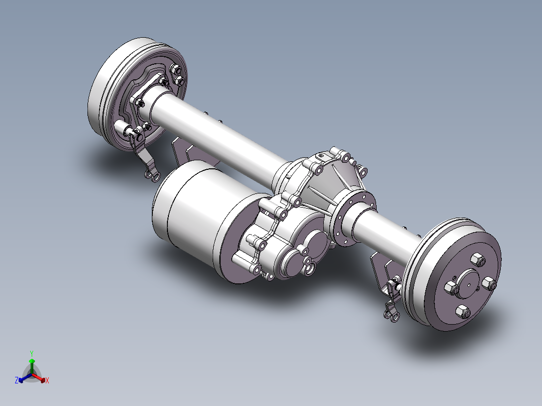 电动三轮车后桥正等轴测图