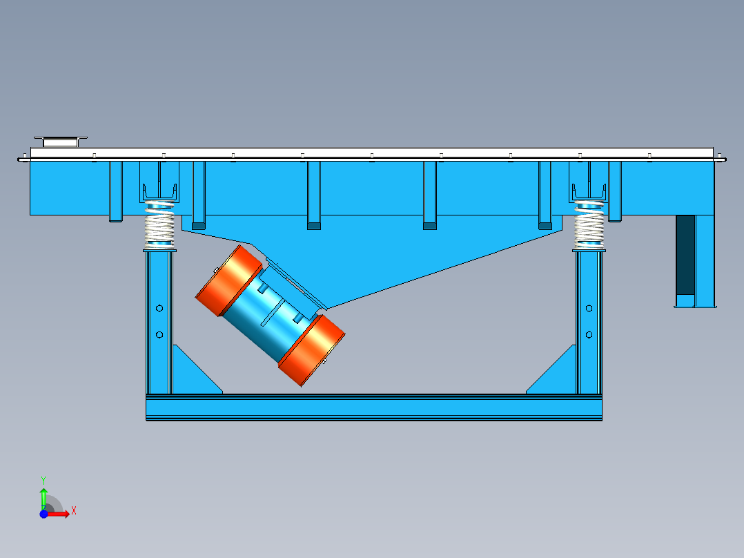 可变振幅振动筛带三维二维加说明设计资料前视图