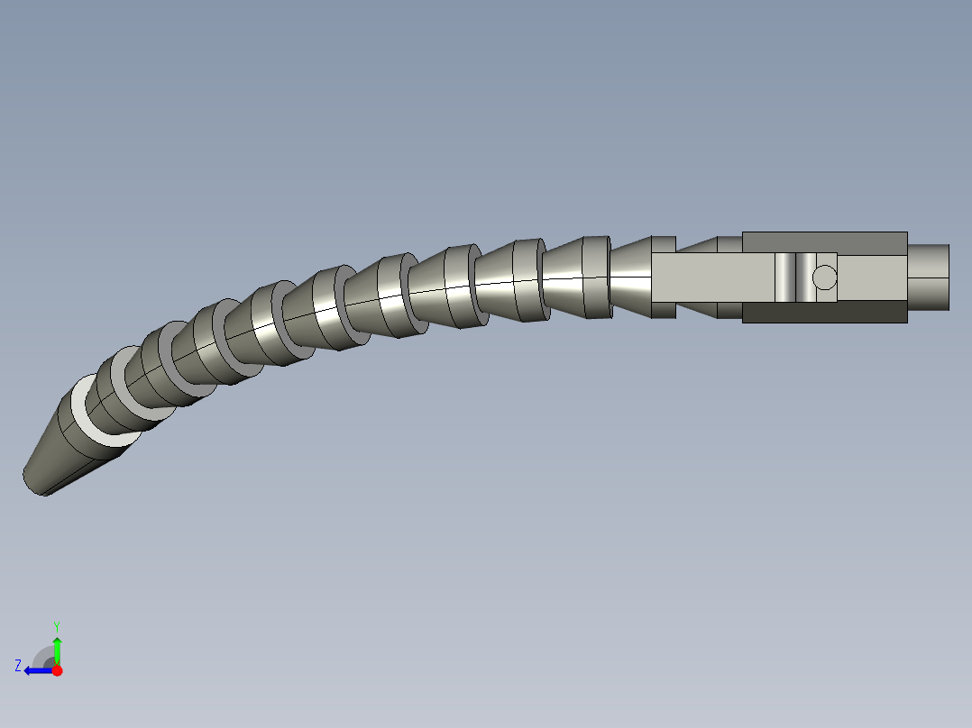 8分3球阀-8分3竹节管右视图