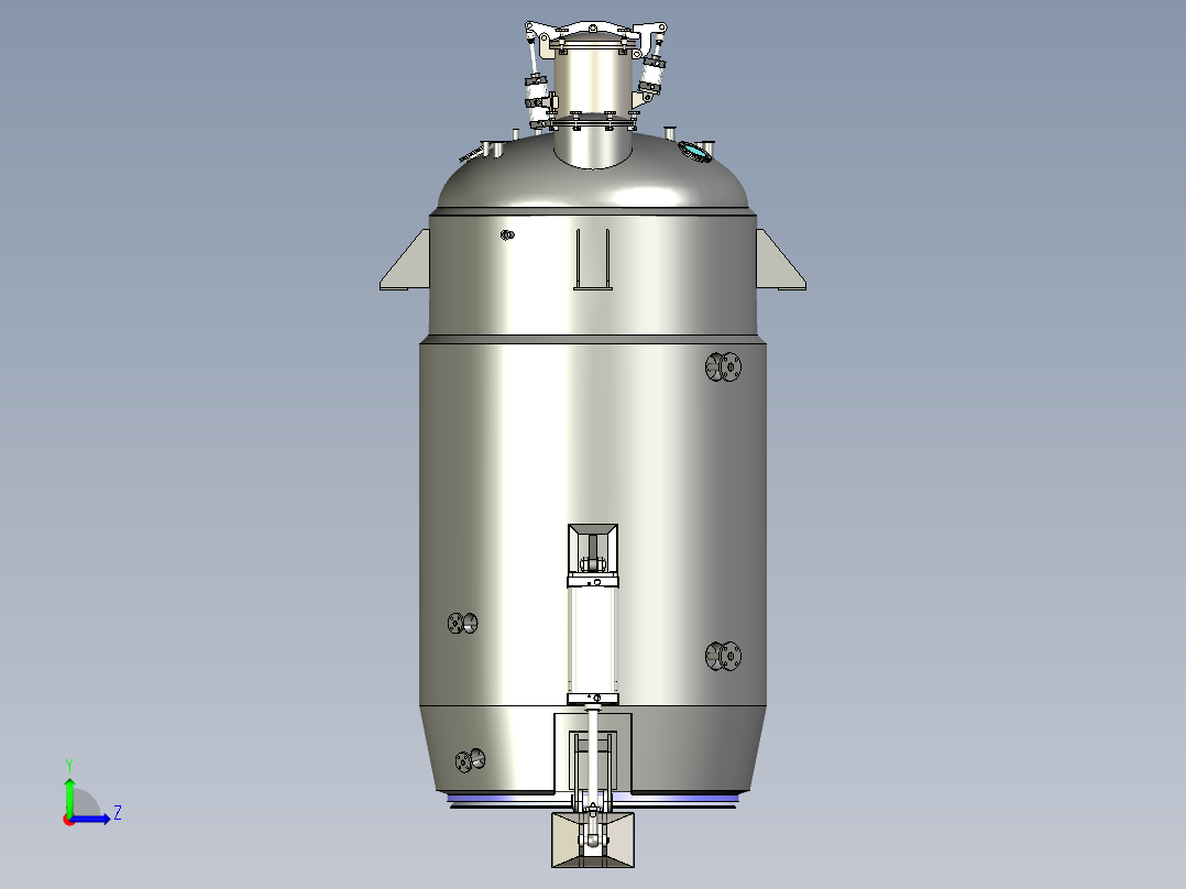 6m³直筒提取罐装配图三维模型左视图