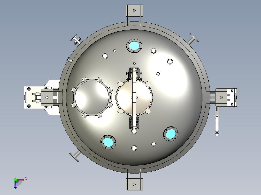 6m³直筒提取罐装配图三维模型俯视图
