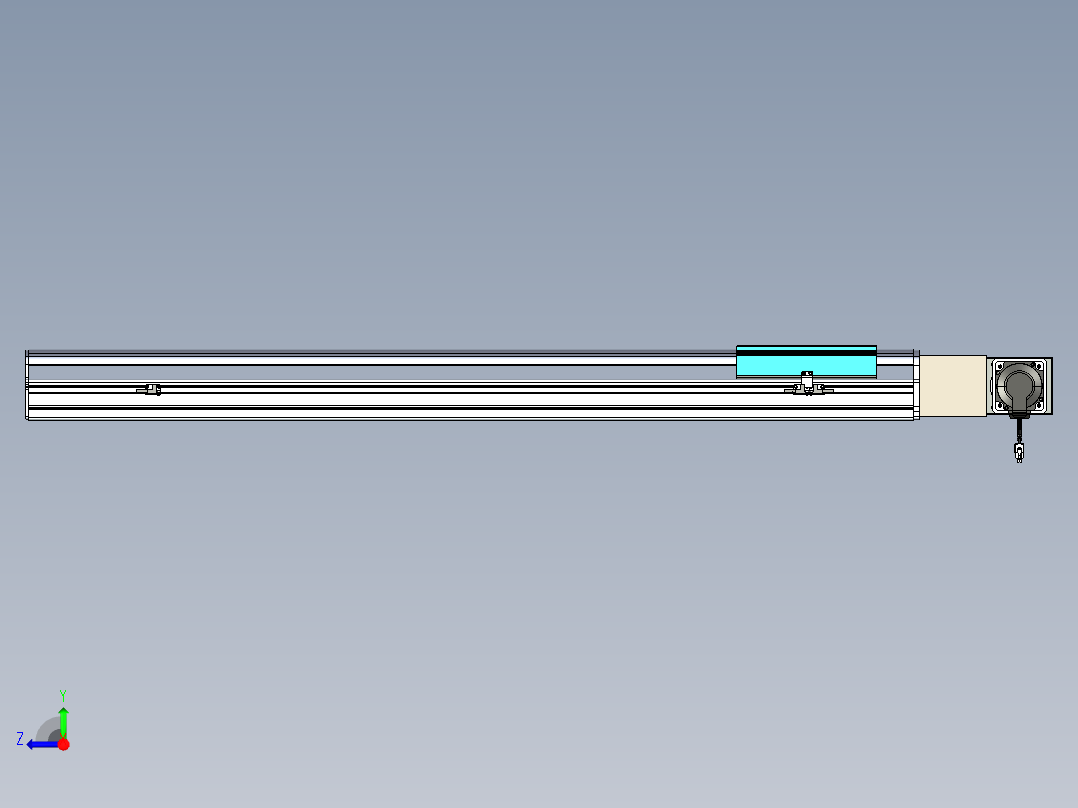 同步带滑台-半封闭B22H-L100-C-S1050-L-P75-D3-N5右视图