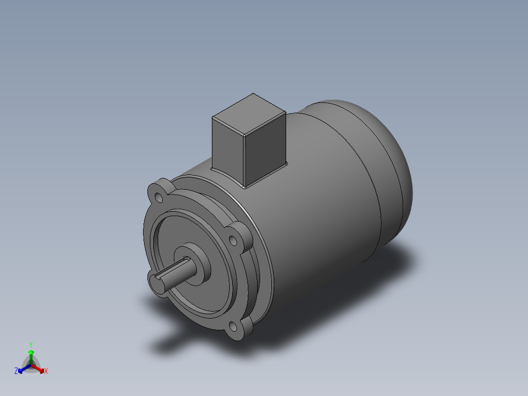 异步电机DJ_YS系列(IP44)_IMB5型_YS-90S-8正等轴测图