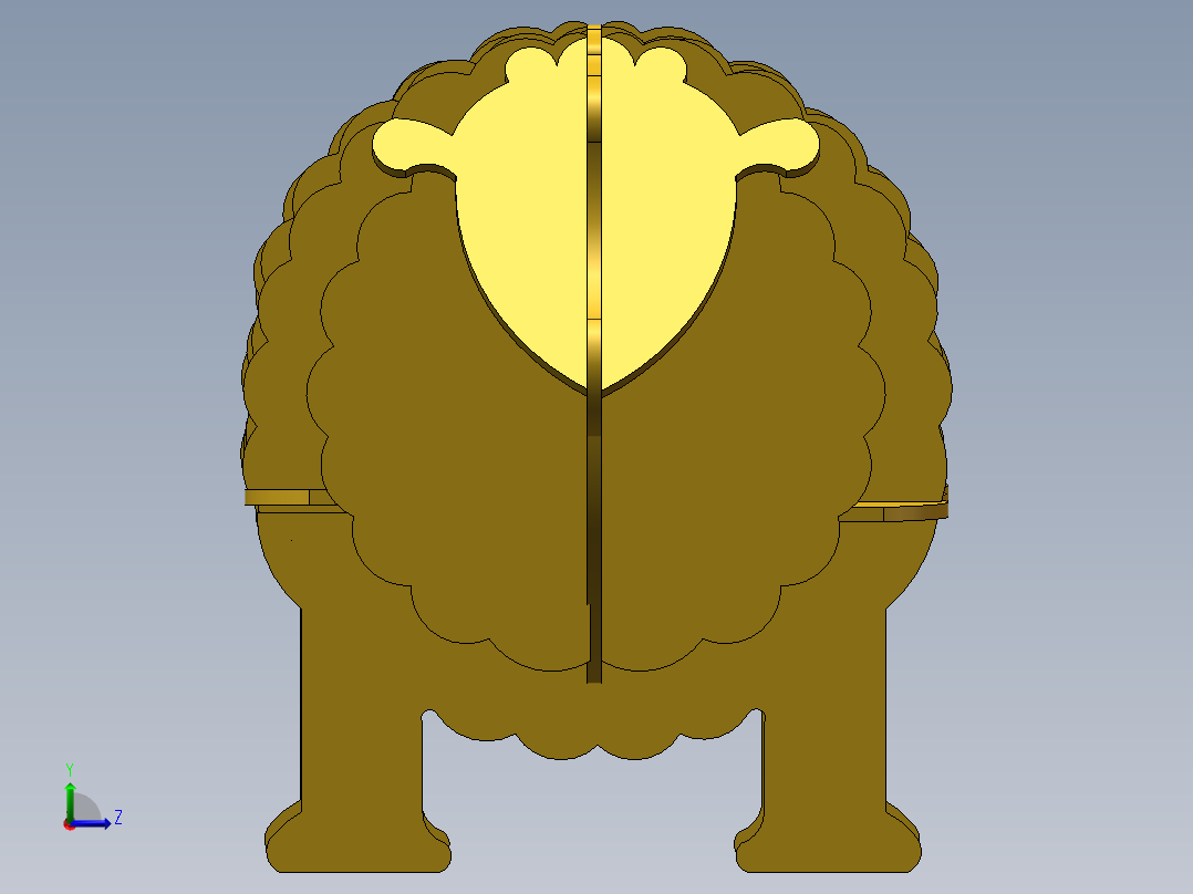激光下料拼图小绵羊SOLIDWORKS 2016左视图