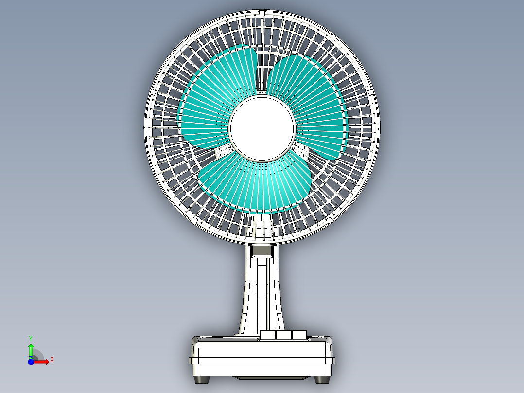 复古电风扇前视图