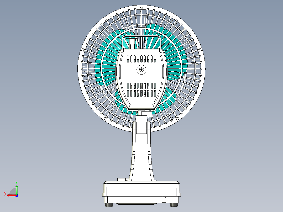 复古电风扇后视图