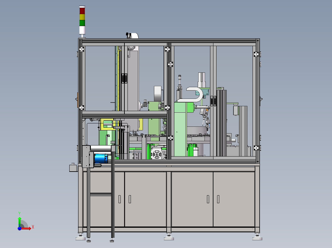 风扇自动组装上下料（sw18可编辑+工程图+bom）前视图