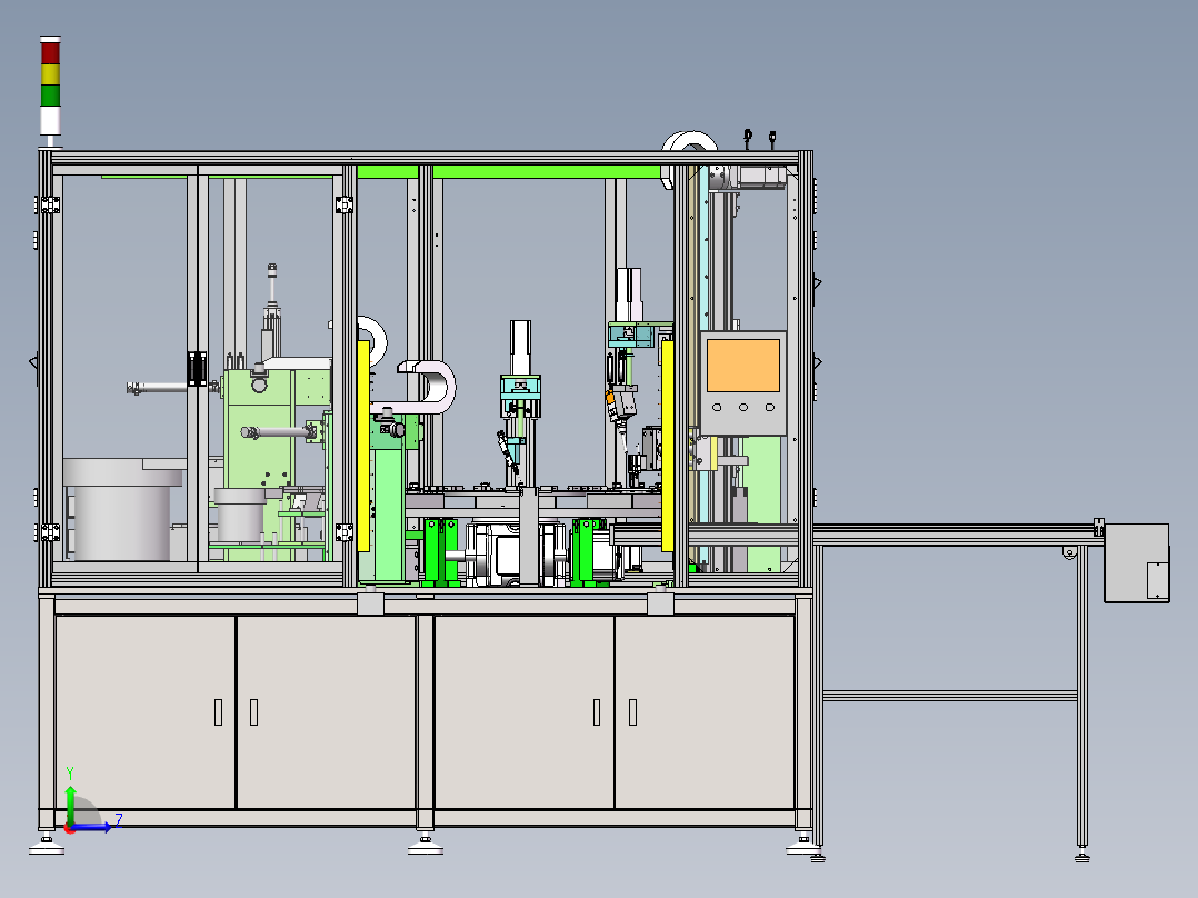 风扇自动组装上下料（sw18可编辑+工程图+bom）左视图
