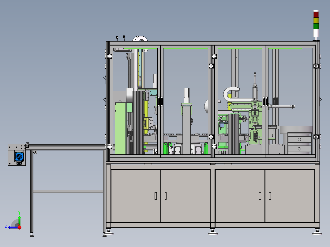 风扇自动组装上下料（sw18可编辑+工程图+bom）右视图