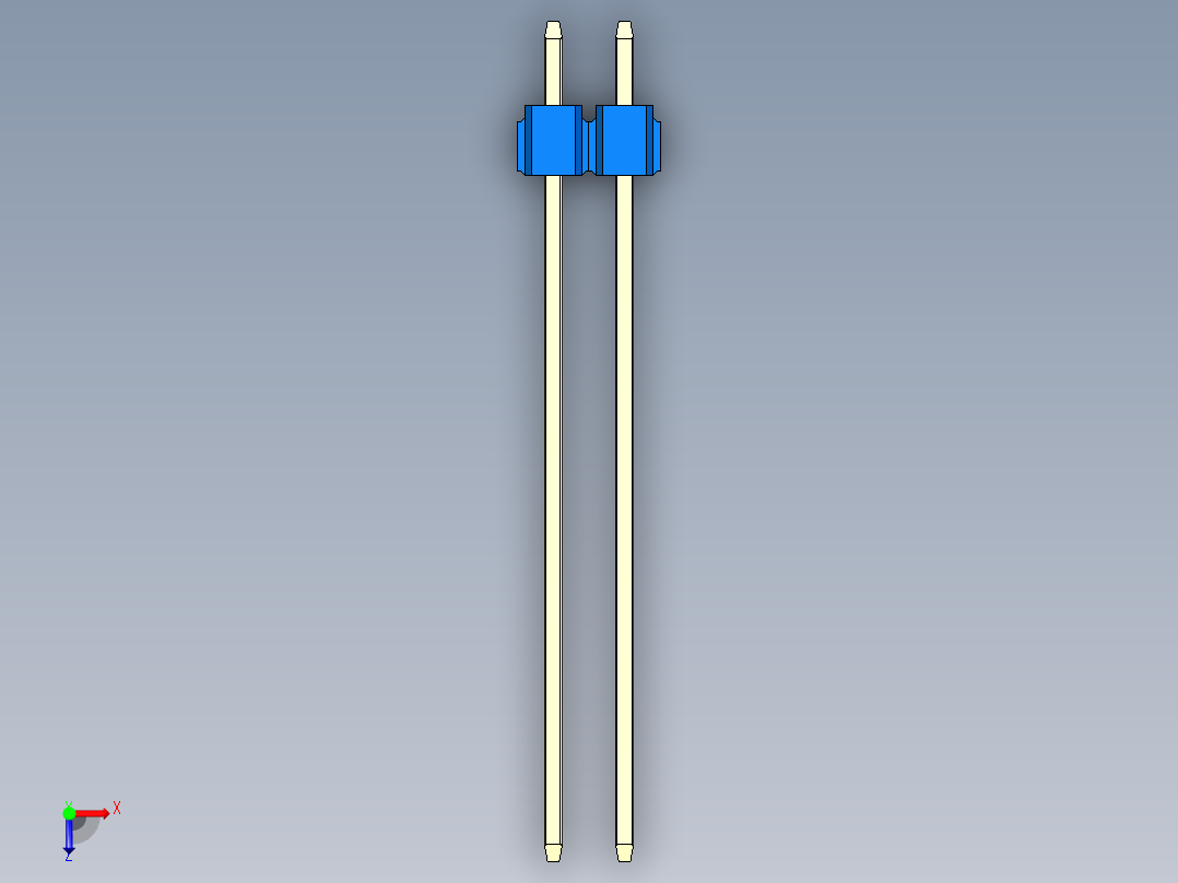 彩色公头100mil（2.54mm）系列-DS1021_blue_1x02p_100mil_Type43_rev1.0俯视图