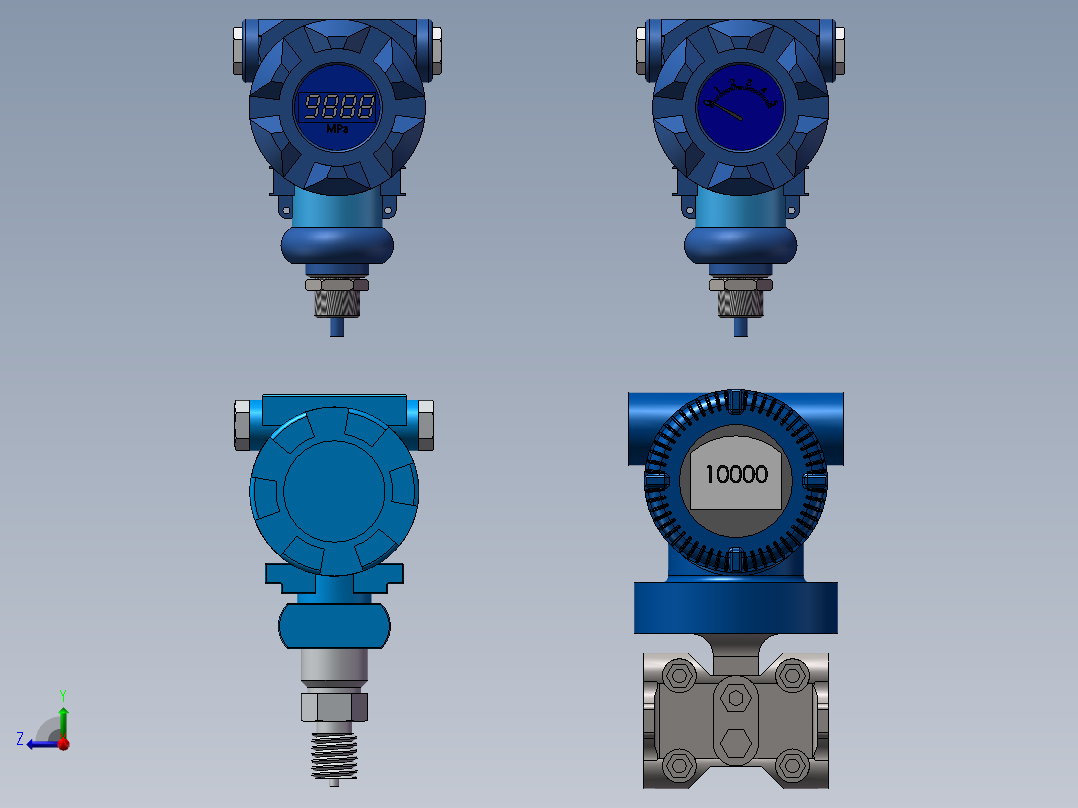 压力变送器SW模型右视图