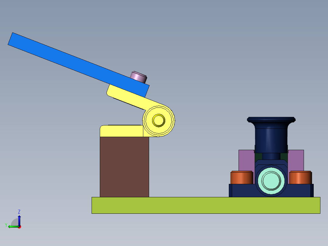 小型电路板焊接夹具左视图