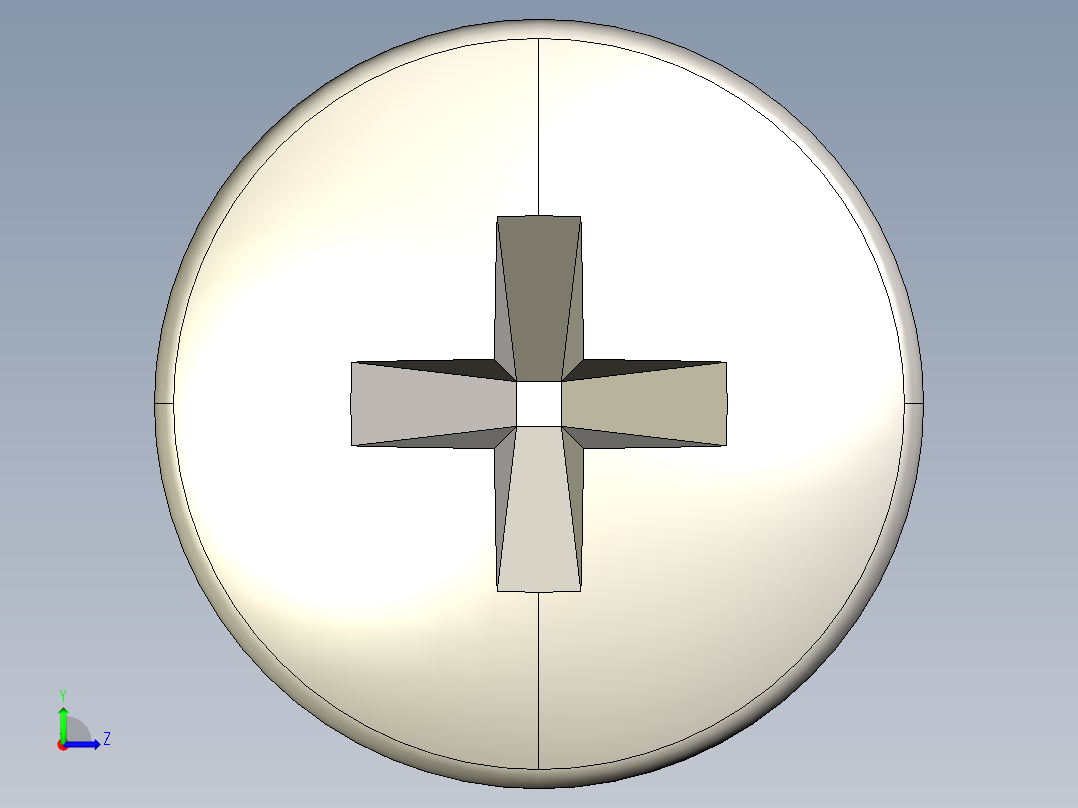 螺丝 M4 十字盘头-M4x10 Screw head.STEP左视图