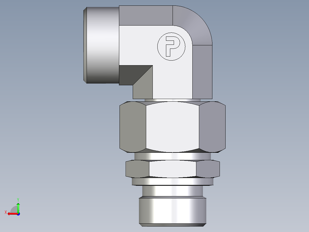 卡套式工业通用硬管接头EO_Assembled_adjustable_standpipe_elbow_EVW22LROMD71后视图