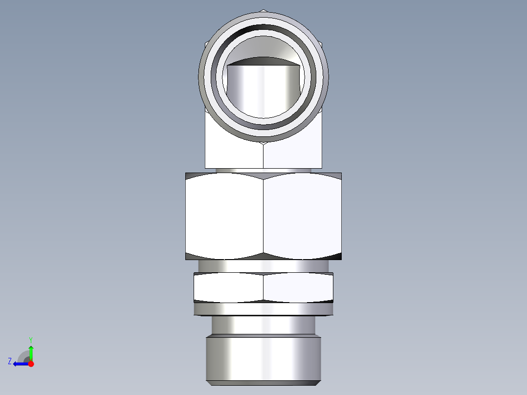 卡套式工业通用硬管接头EO_Assembled_adjustable_standpipe_elbow_EVW22LROMD71右视图