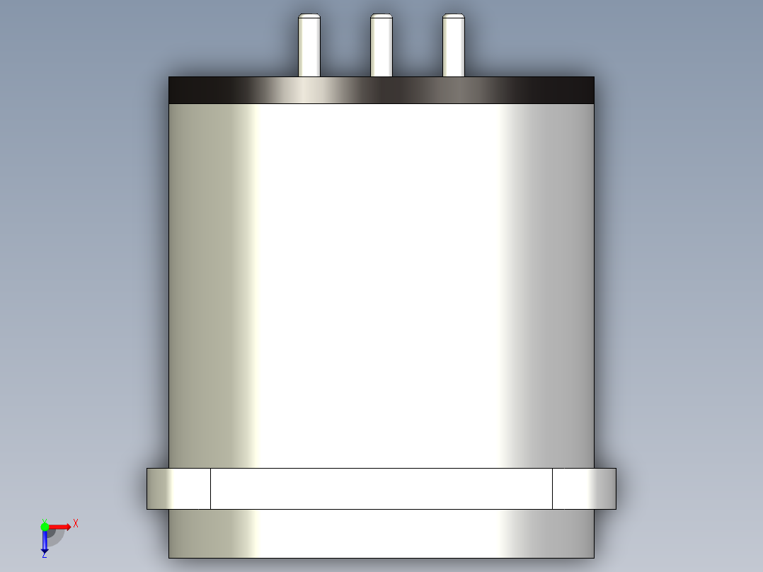 XLR连接器3极公，垂直PCB安装俯视图