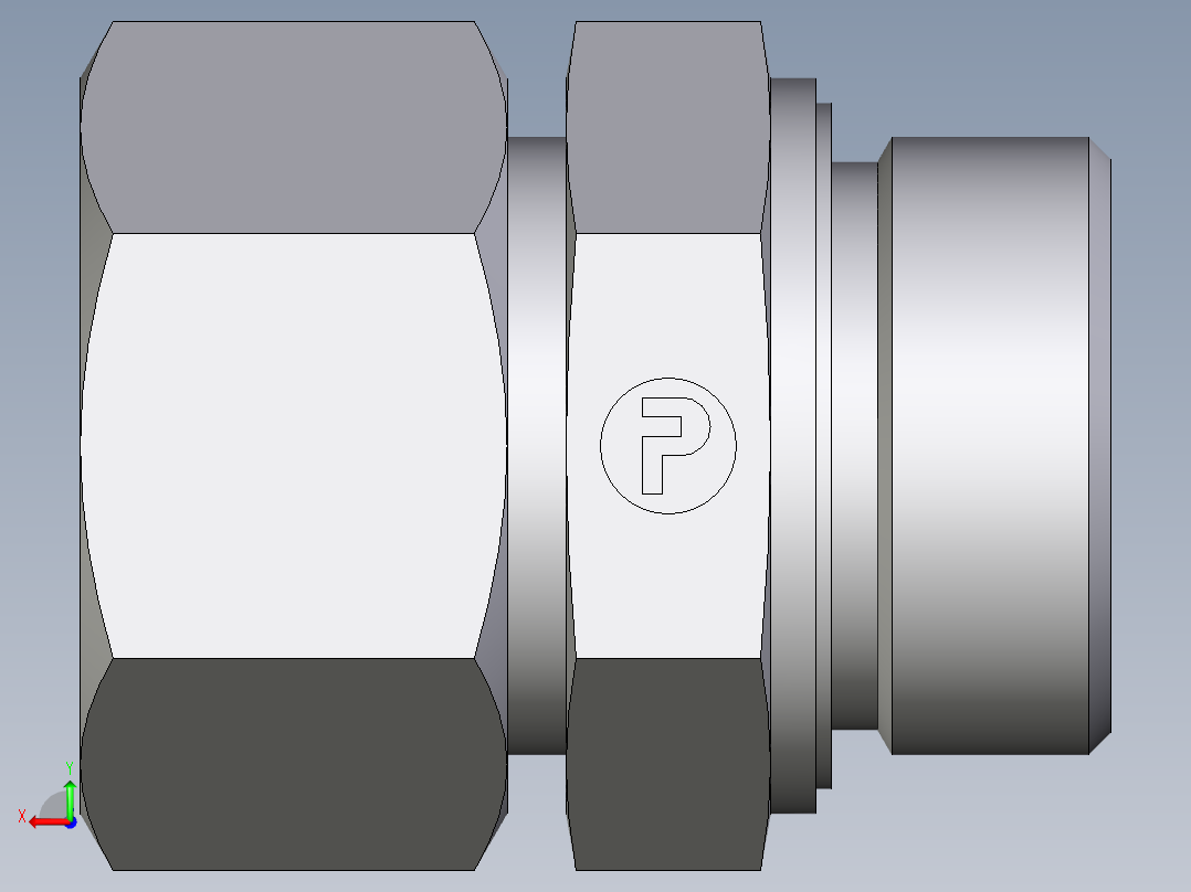 卡套式工业通用硬管接头EO_Male_Stud_connector_GE30ZSMED71后视图