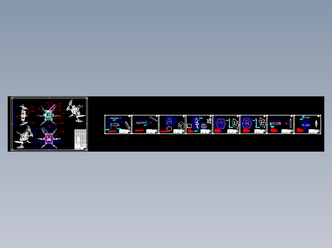 六足<span style='color: red'>机器人</span>CAD图纸==858017==200
