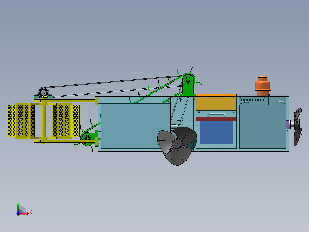 清洁船设计三维前视图