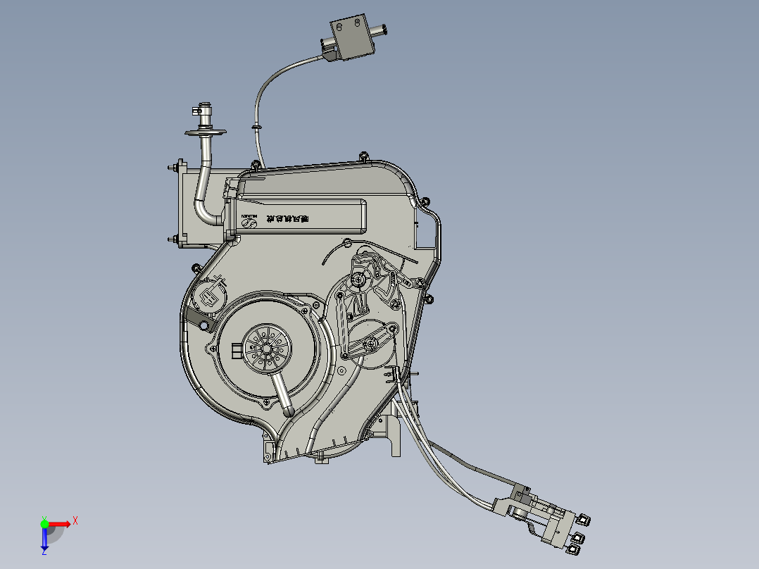 右舵暖风机总成俯视图