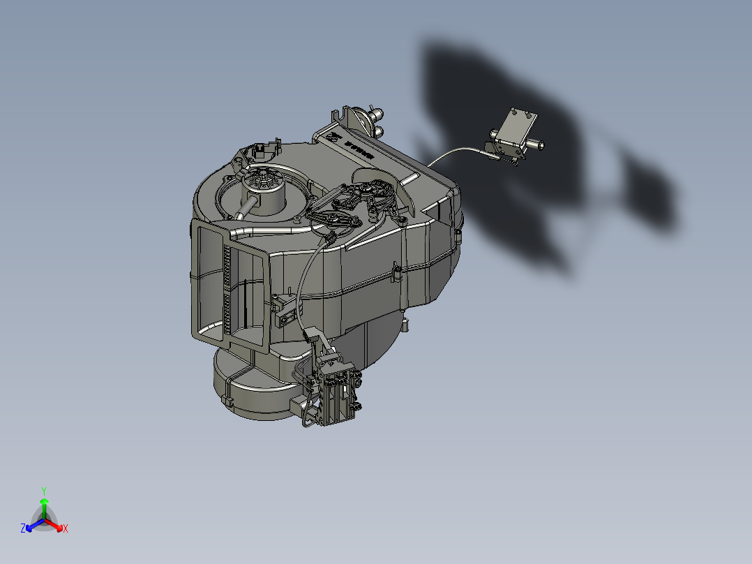 右舵暖风机总成正等轴测图