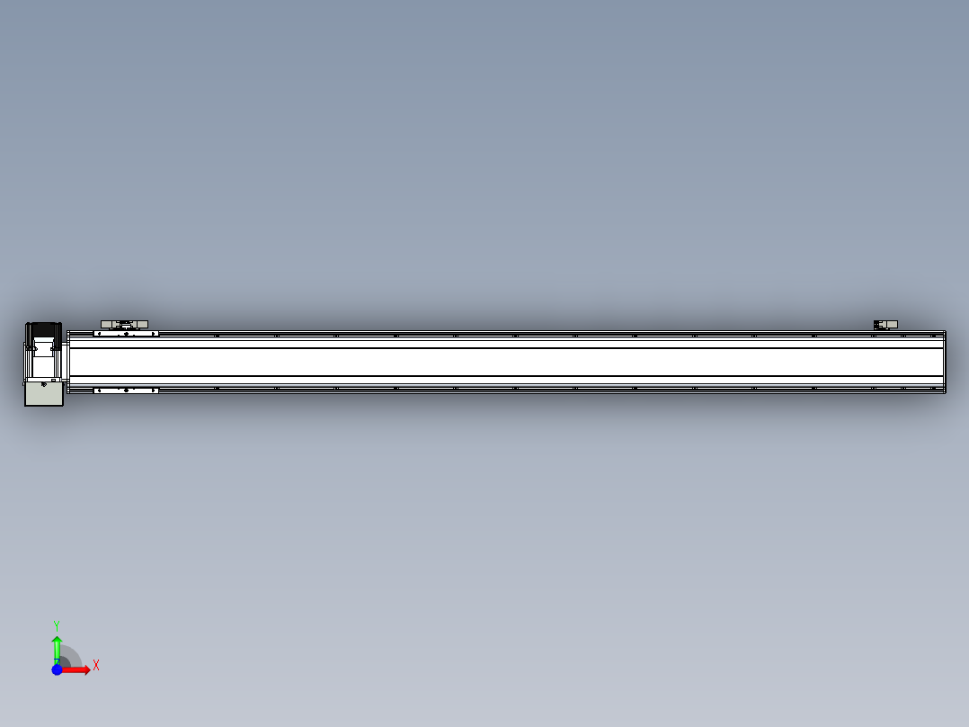 同步带滑台-半封闭B10H-L45-S1250-LU-P40-D3前视图