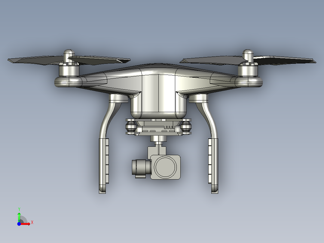 大疆精灵3无人机前视图