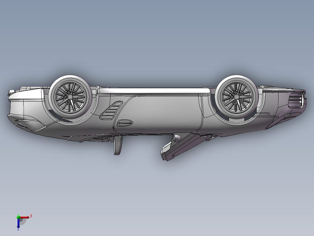 敞篷的小汽车俯视图