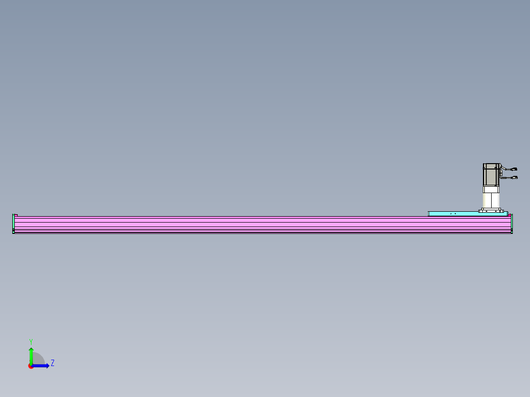 东锦齿条传动DH210G-L167-S1950-BU-减速机+P750W左视图