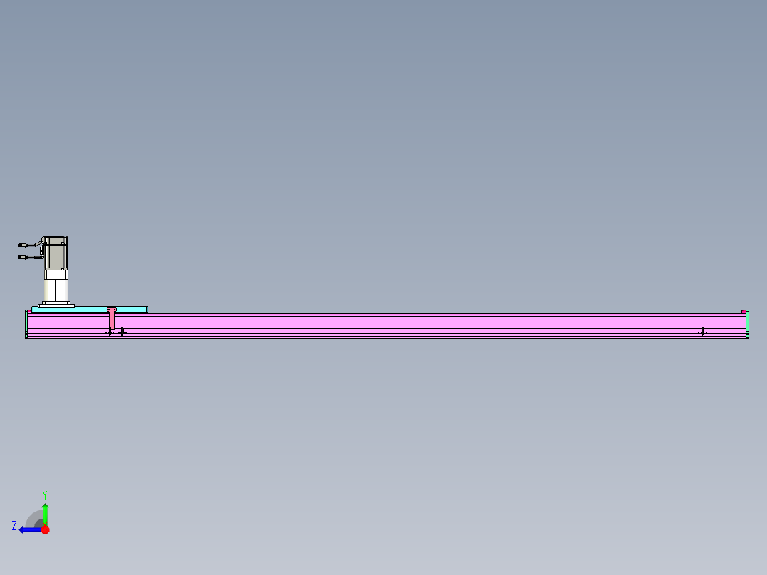 东锦齿条传动DH210G-L167-S1950-BU-减速机+P750W右视图