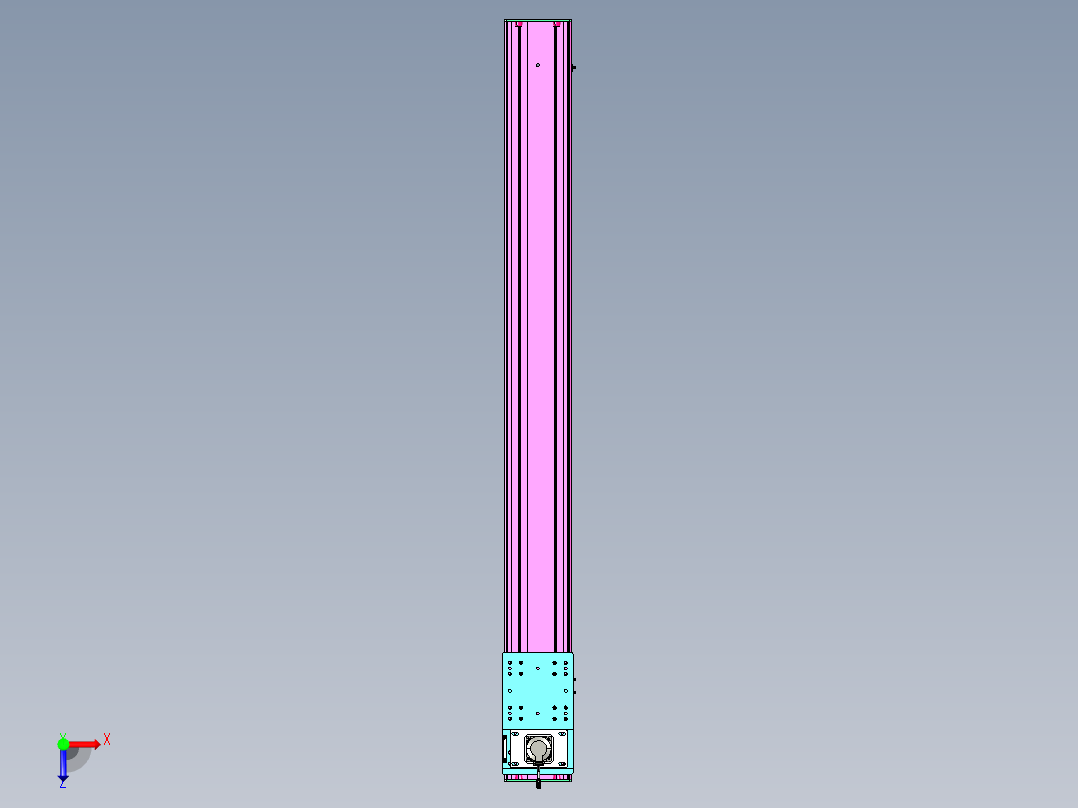 东锦齿条传动DH210G-L167-S1950-BU-减速机+P750W俯视图